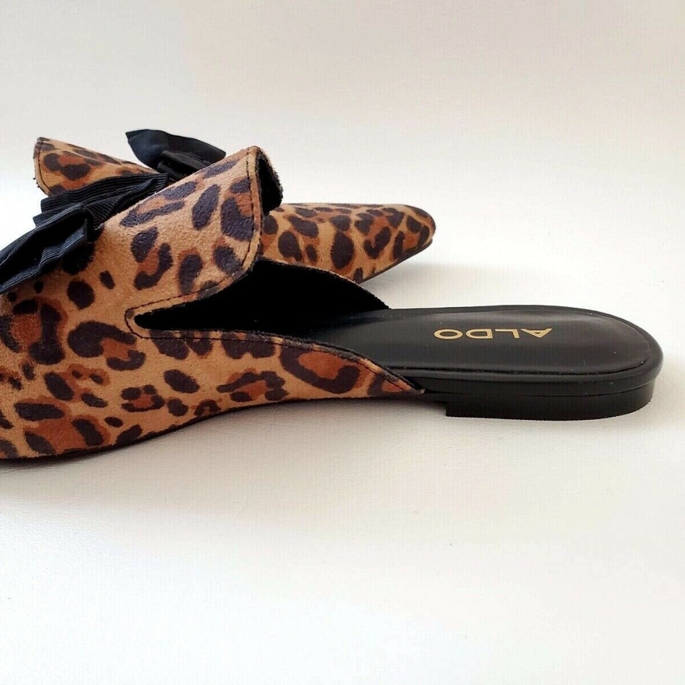 NEW Aldo Leopard animal pointed mule loafer flat - Picture 5 of 8